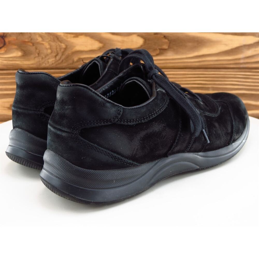 Mephisto Size 6.5 Sneaker Black Leather Medium Lace Up Women - Picture 6 of 11